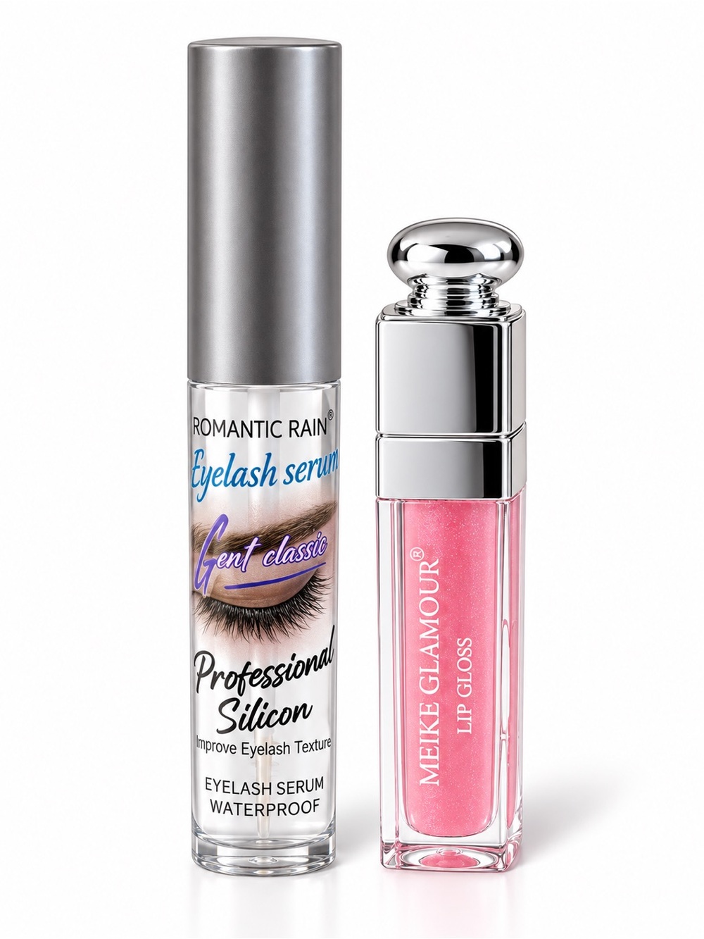 Meike Shimmer Lip Oil and Romantic Rain Lash Serum